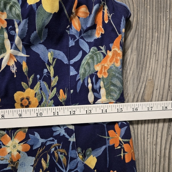 Lands' End womens sz 10 blue Botanical shift dress - Picture 3 of 11